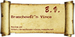 Braschován Vince névjegykártya