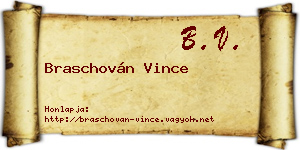 Braschován Vince névjegykártya